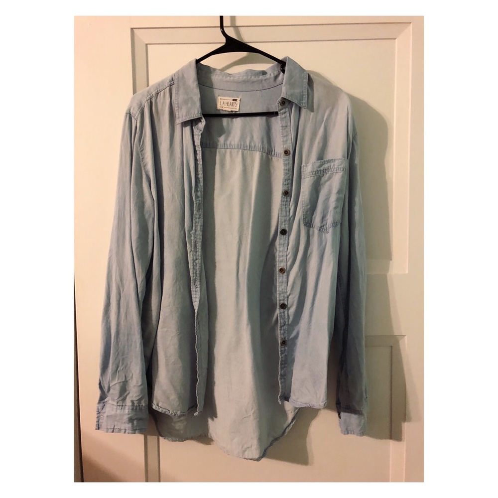 LA Hearts denim style button up